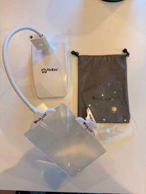 ViviLux LED Magnifier Lamp with Clear Magnifier Panels - White